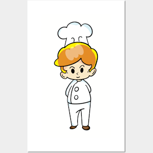 chef cartoon character  drawing design Posters and Art